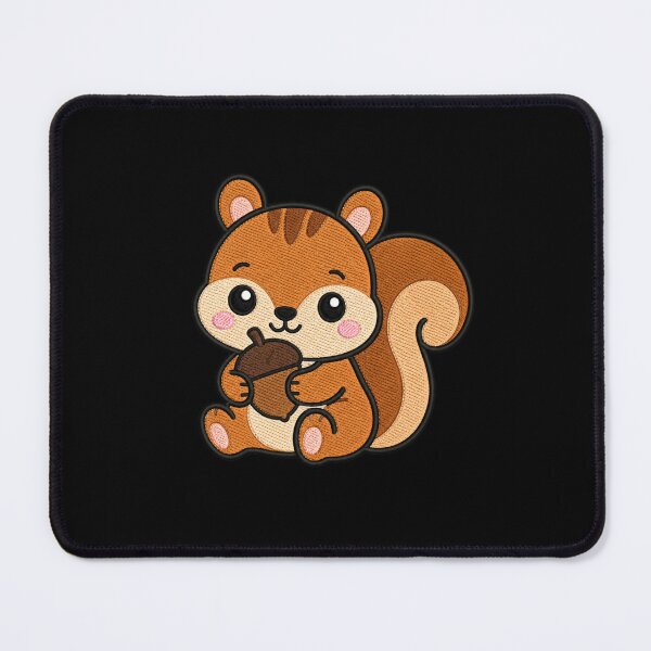 Item preview, Cute Kawaii Squirrel Holding Acorn – Fluffy Tail Squirrel | Minimal Embroidery Style designed and sold by ColorSplash123.
