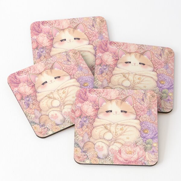 Item preview, Dreamy Kawaii Cat Phone Case | Pastel Floral Cottagecore Cat Design | Cute Aesthetic Full Wrap Case designed and sold by IconicDesignsXd.