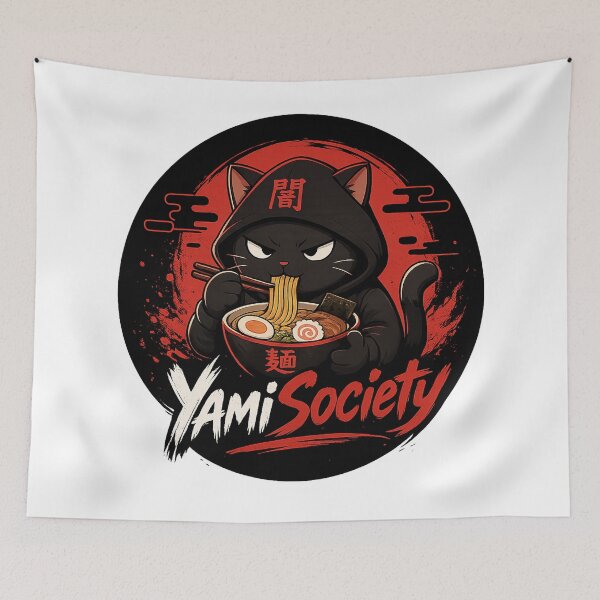 Item preview, YamiSociety Logo – Dark Anime Cat Ramen Design | Streetwear designed and sold by YamiSociety.