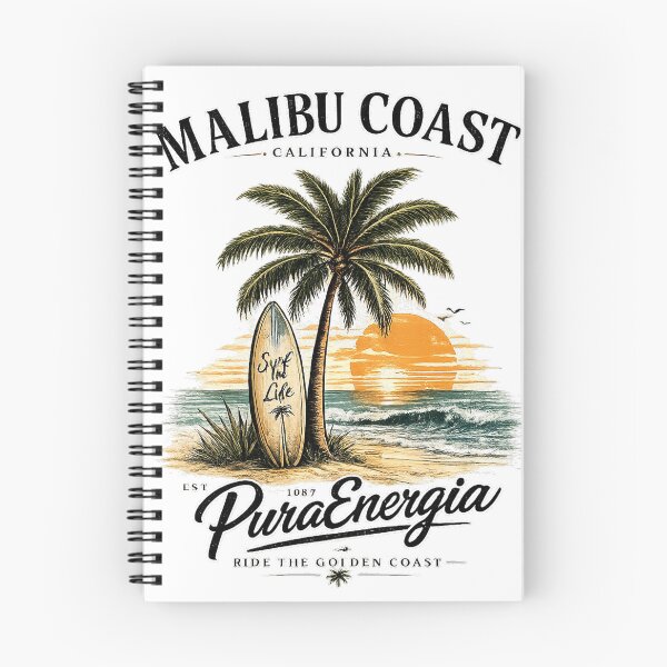 Item preview, Malibu Coast Surf T-Shirt – California Beach Palm Tree Design designed and sold by Puraenergia Stickers.