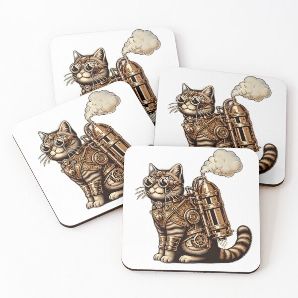 Item preview, The Clockwork Whiskers - Steampunk Cat designed and sold by Unpredictable Fat Cat.