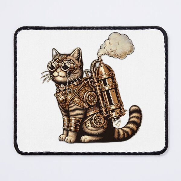 Item preview, The Clockwork Whiskers - Steampunk Cat designed and sold by Unpredictable Fat Cat.