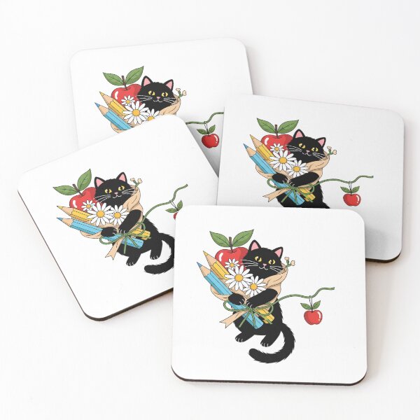 Item preview, Black Cat Apple and Daisy Bundle Gift designed and sold by pumsquare.