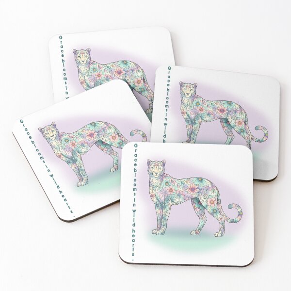 Item preview, Floral Panther Art Print – “Grace Blooms in Wild Hearts designed and sold by Herzbaumatelier.