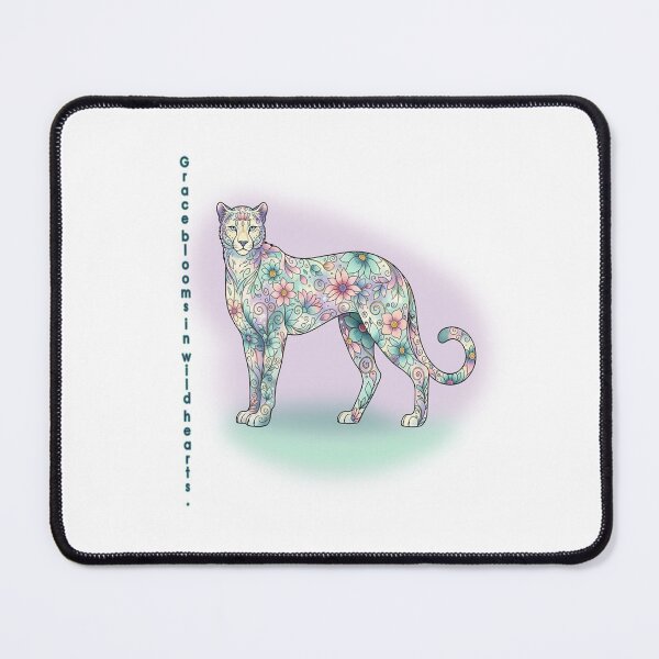 Item preview, Floral Panther Art Print – “Grace Blooms in Wild Hearts designed and sold by Herzbaumatelier.
