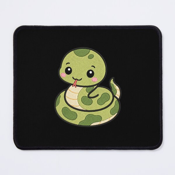 Item preview, Cute Kawaii Coiled Snake – Green Cartoon Snake | Minimal Embroidery Style designed and sold by ColorSplash123.