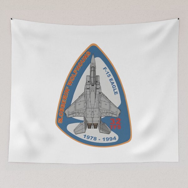 Item preview, 32nd TFS Slobberin’ Wolfhounds F-15 Eagle Commemorative Patch designed and sold by CharlieDesings.
