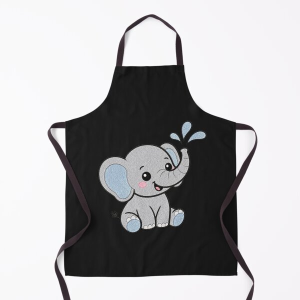 Item preview, Cute Kawaii Baby Elephant Spraying Water – Adorable Elephant | Minimal Embroidery Style designed and sold by ColorSplash123.