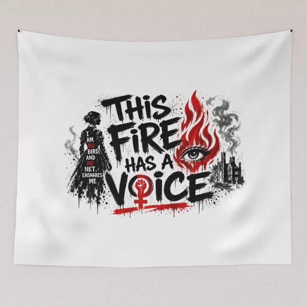Item preview, Jane Eyre This Fire Has A Voice I Am No Bird Feminist Art designed and sold by Fenay Designs.