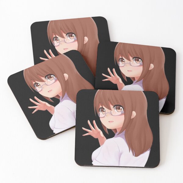 Item preview, Anime Girl Glasses Waving | Soft Aesthetic Sticker Design | Gift for Shy Girl Who Reads designed and sold by SOLIORA  ATELIER.