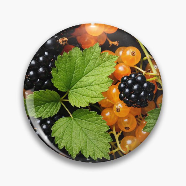 Item preview, Fresh Summer Berries Pattern – Blackberry and Golden Currant Botanical Print designed and sold by Kaleidoscope Print.