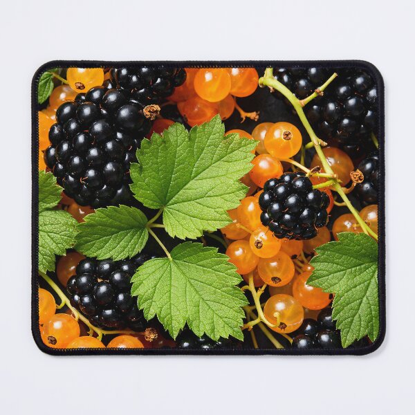 Item preview, Fresh Summer Berries Pattern – Blackberry and Golden Currant Botanical Print designed and sold by Kaleidoscope Print.