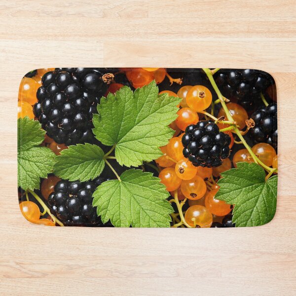 Item preview, Fresh Summer Berries Pattern – Blackberry and Golden Currant Botanical Print designed and sold by Kaleidoscope Print.