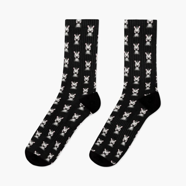 Item preview, Cute Kawaii Zebra Sitting – Black White Cartoon Zebra | Minimal Embroidery Style designed and sold by ColorSplash123.