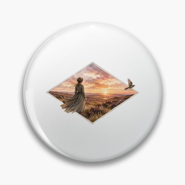 Item preview, Jane Eyre Watercolor Sunset Moors Vintage Landscape designed and sold by Fenay Designs.