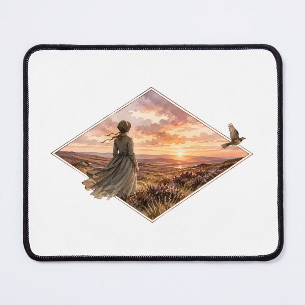 Item preview, Jane Eyre Watercolor Sunset Moors Vintage Landscape designed and sold by Fenay Designs.