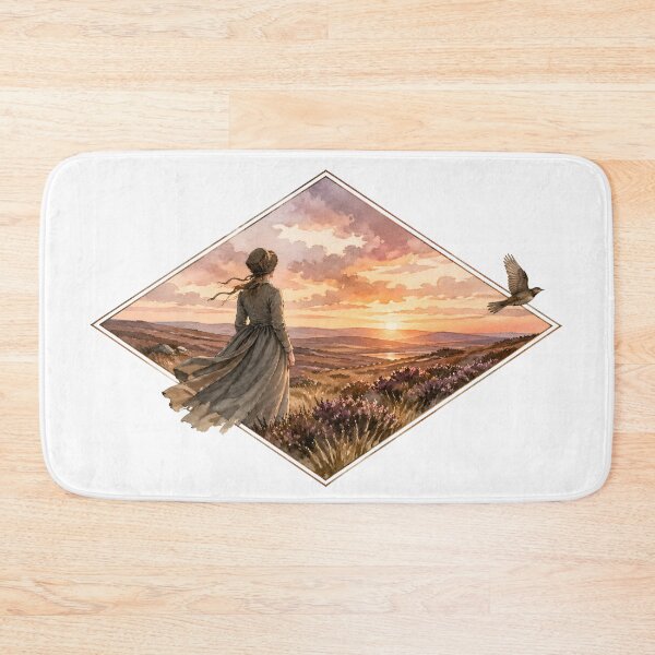 Item preview, Jane Eyre Watercolor Sunset Moors Vintage Landscape designed and sold by Fenay Designs.