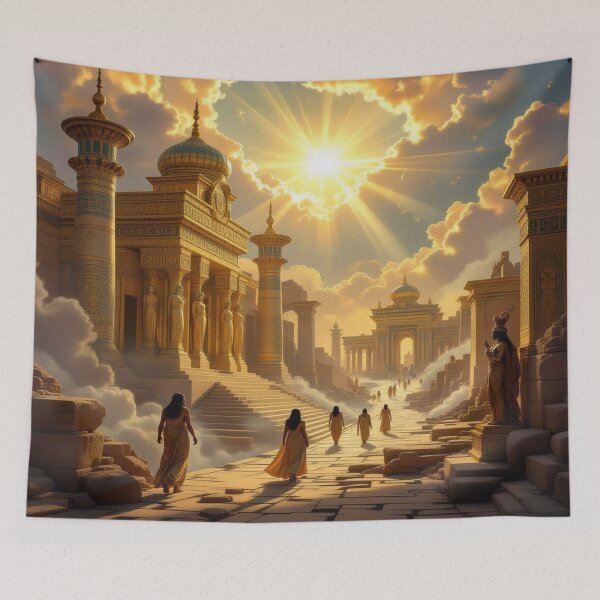 Item preview, Ancient Golden City in Divine Light with Epic Architecture and Mythic Atmosphere designed and sold by FotoworldEdel.