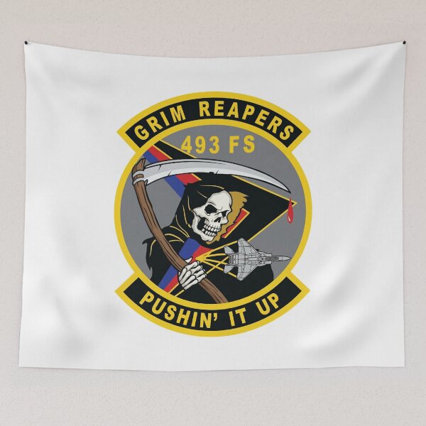 Item preview, 493rd Fighter Squadron Grim Reapers F-15 Eagle Military Patch designed and sold by CharlieDesings.