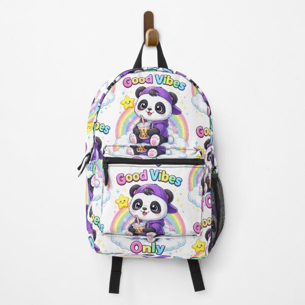 Item preview, Good Vibes Only Panda Shirt – Cute Kawaii Bubble Tea Animal Positive Design designed and sold by Clothes With Smiling Animals Walt Gral.