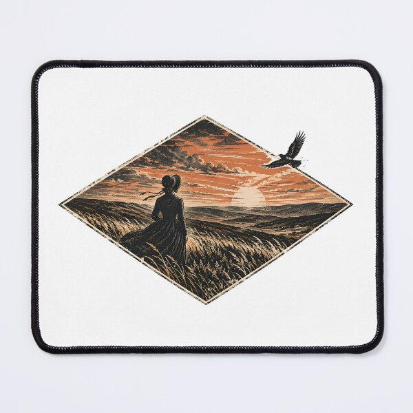 Item preview, Jane Eyre Moors Landscape Engraving Style Art designed and sold by Fenay Designs.