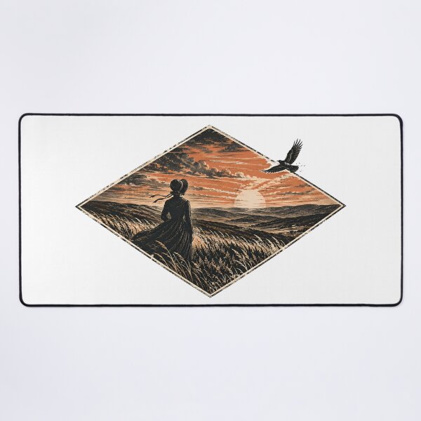 Item preview, Jane Eyre Moors Landscape Engraving Style Art designed and sold by Fenay Designs.