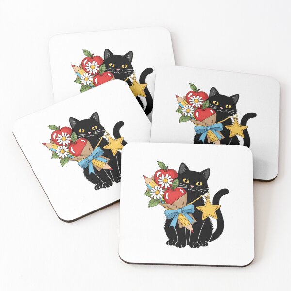 Item preview, Black Cat Gold Star Charm Apple and Daisy Bundle Gift designed and sold by pumsquare.