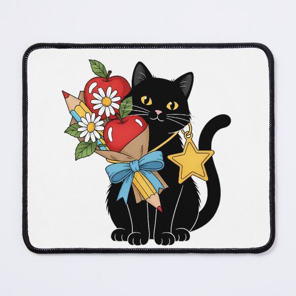 Item preview, Black Cat Gold Star Charm Apple and Daisy Bundle Gift designed and sold by pumsquare.