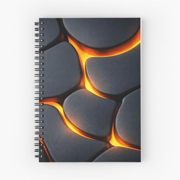 Artikelvorschau, Abstraktes Muster aus leuchtendem Lavastein – Schwarze Kieselstruktur mit orangefarbenem Lichteindruck entworfen und verkauft von Kaleidoscope Print.