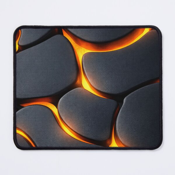Item preview, Glowing Lava Stone Abstract – Black Pebble Texture with Orange Light Print designed and sold by Kaleidoscope Print.