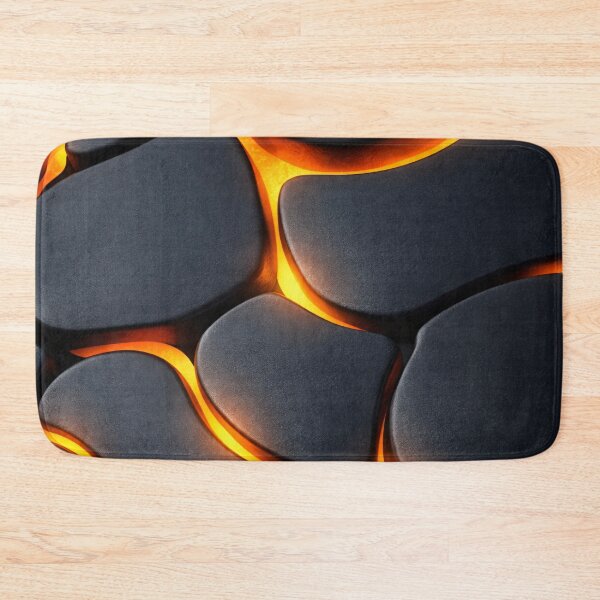 Item preview, Glowing Lava Stone Abstract – Black Pebble Texture with Orange Light Print designed and sold by Kaleidoscope Print.