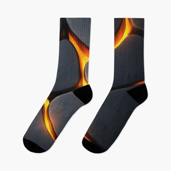 Item preview, Glowing Lava Stone Abstract – Black Pebble Texture with Orange Light Print designed and sold by Kaleidoscope Print.