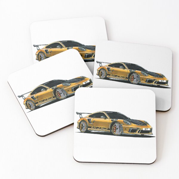 Item preview, Exclusive drawing legendary germany super car gold Type 991 Coupe with twin-turbocharged 4.0L MA1.76/MDG.G  flat-6 designed and sold by Cars23.