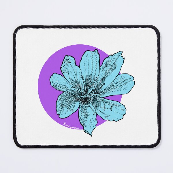 Item preview, Black & white ~blue~ flower on a bright purple background designed and sold by levivianne.