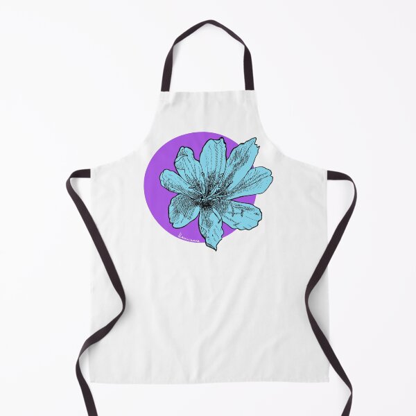 Item preview, Black & white ~blue~ flower on a bright purple background designed and sold by levivianne.