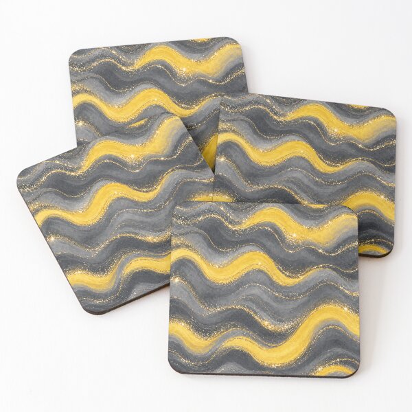 Item preview, Dark Grey Yellow Glitter Art designed and sold by AureliasDesignStudio.