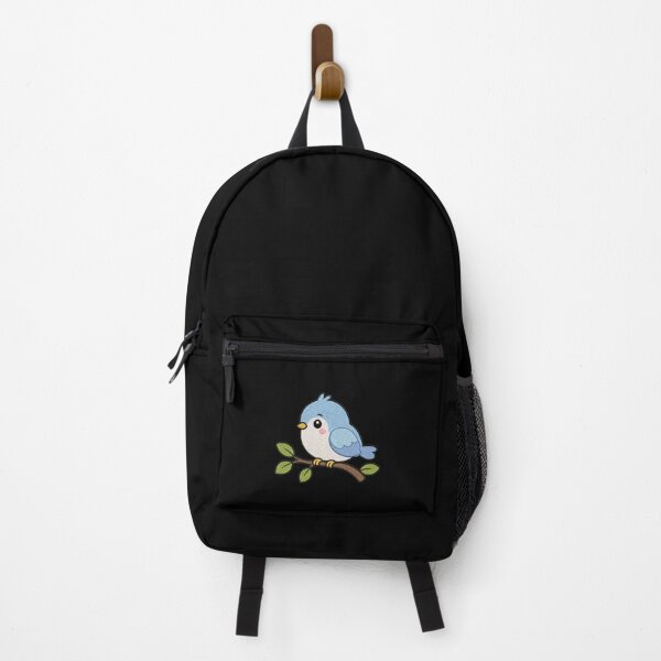 Item preview, Cute Kawaii Tiny Bird Perched – Pastel Blue Bird on Branch | Minimal Embroidery Style designed and sold by ColorSplash123.