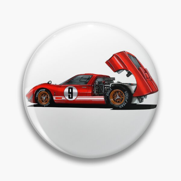 Item preview, Exclusive drawing legendary racing american red retro sport car GT40 Mk I Coupe 4.7L V8 Cobra Engine designed and sold by Cars23.