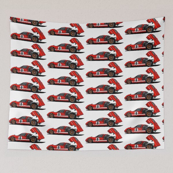 Item preview, Exclusive drawing legendary racing american red retro sport car GT40 Mk I Coupe 4.7L V8 Cobra Engine designed and sold by Cars23.