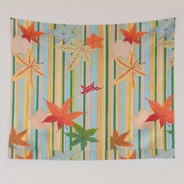 Item preview, Momiji III — Japanese Autumn Maple Leaves Pastel Stripe designed and sold by LouDSarG.
