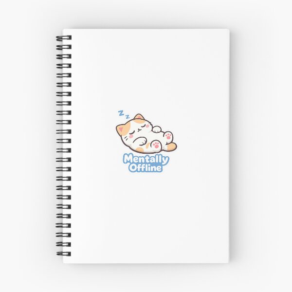 Item preview, Mentally Offline Cat Sticker Cute Kawaii Sleepy Cat Aesthetic designed and sold by CutePrintCorner.