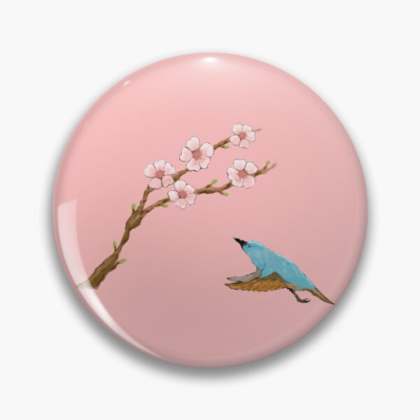 Item preview, Cherry blossoms and a cute blue bird designed and sold by greenPQBstudio.