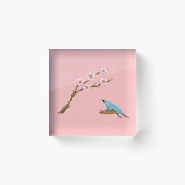 Item preview, Cherry blossoms and a cute blue bird designed and sold by greenPQBstudio.
