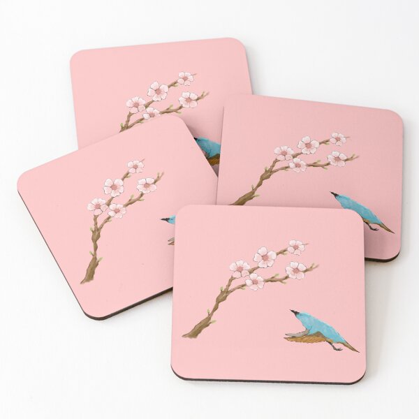Item preview, Cherry blossoms and a cute blue bird designed and sold by greenPQBstudio.