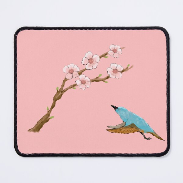 Item preview, Cherry blossoms and a cute blue bird designed and sold by greenPQBstudio.