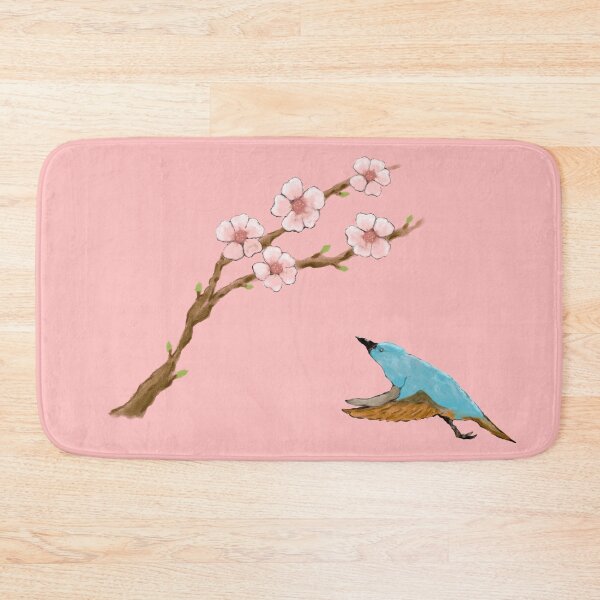 Item preview, Cherry blossoms and a cute blue bird designed and sold by greenPQBstudio.