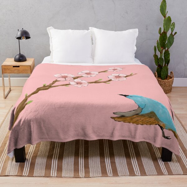 Item preview, Cherry blossoms and a cute blue bird designed and sold by greenPQBstudio.