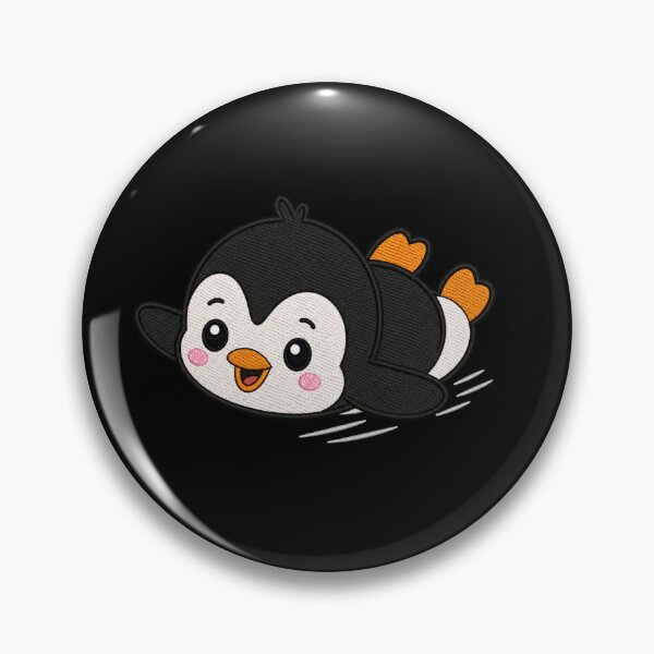 Item preview, Cute Kawaii Sliding Penguin – Funny Belly Slide Penguin | Minimal Embroidery Style designed and sold by ColorSplash123.