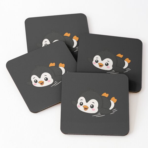 Item preview, Cute Kawaii Sliding Penguin – Funny Belly Slide Penguin | Minimal Embroidery Style designed and sold by ColorSplash123.