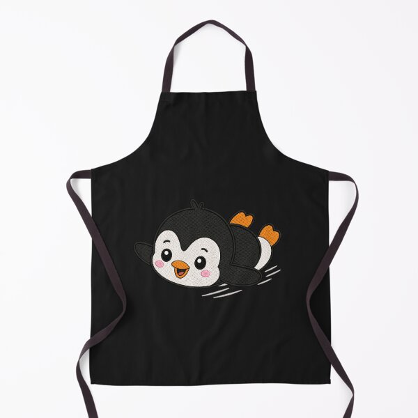 Item preview, Cute Kawaii Sliding Penguin – Funny Belly Slide Penguin | Minimal Embroidery Style designed and sold by ColorSplash123.